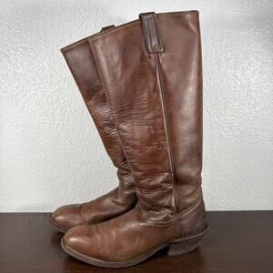 Tall Tony Lama Vintage Buckaroo Boots 6296 Brown Leather Western Mens Size 11 D